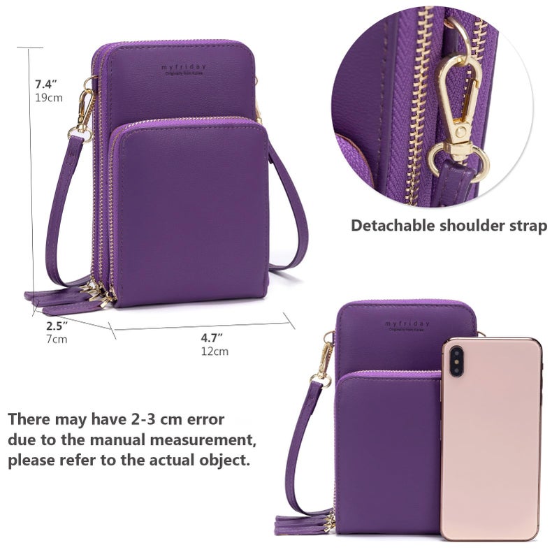 My Friday myfriday Small Crossbody Cell Phone Bag for Women, Mini Over Shoulder Handbag Purse with Credit Card Slots - Image 4